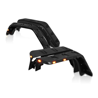 07-17 Black Stubby Front+Rear Pocket Style Fender Flares Forjeep Jk Wrangler